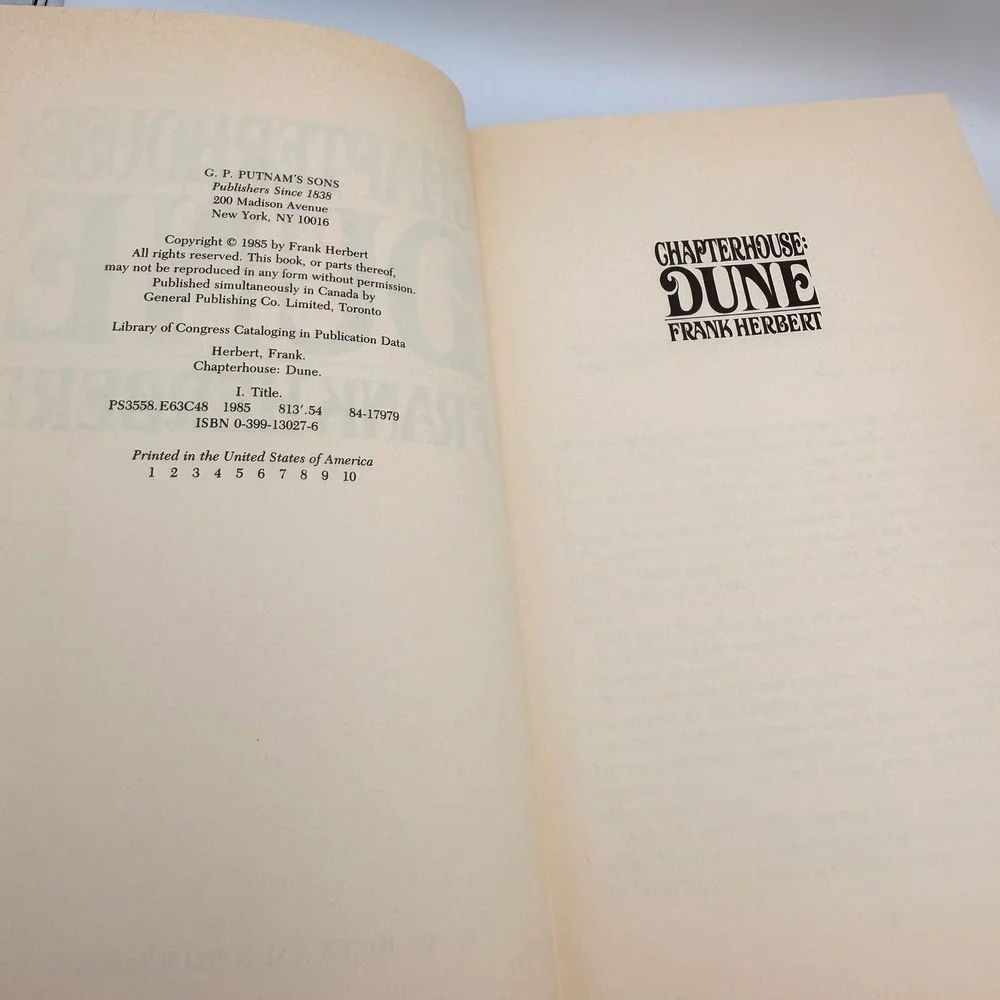 Chapterhouse Dune Frank Herbert First Edition 1985 Hardcover Sci-Fi Book Putnam